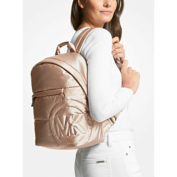 Michael Kors RAE Medium Quilted Metallic backback